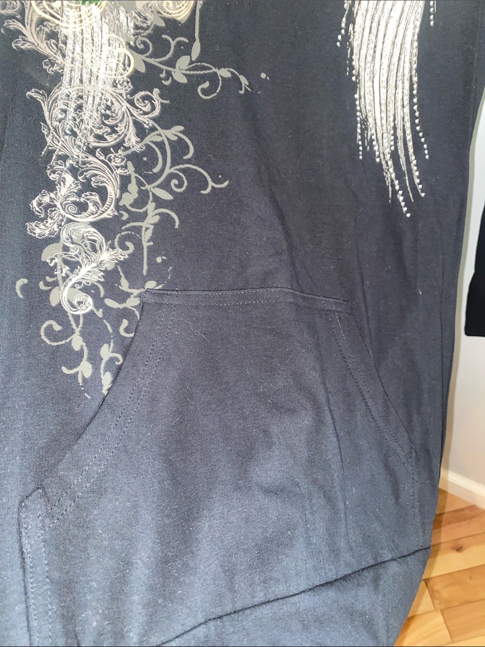 Bus Stop New Women's Black Hoodie with sequin designs. - Picture 9 of 9